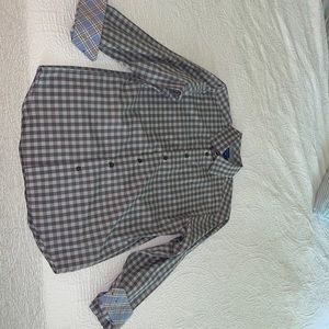 Dress Shirt, plaid, brown & blue, business casual
